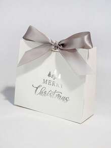 5 حقائب هدايا عيد الميلاد مع شجرة وشريط ربطة، صناديق هدايا ورقية صغيرة، لحفلات العطلات والأعياد والاحتفالات ذات الموضوع، ديكور عيد الميلاد