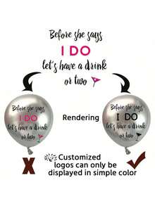 Globos personalizados - Diseño personalizado - Tus propios globos metálicos - Globos con logotipo y texto para fiesta de cumpleaños, boda, graduación, negocio, decoración (Globos de látex, 12 pulgadas) - Multicolor - Ver 6