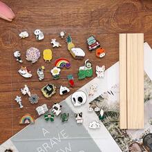 QY Pin Display Organizer Acrylic Pin Collection Holder 132 Holes Enamel Pins Display Frame Stand With Wooden Base Pin Gift Multipurpose Earring Display Holder Board 2601 - Clear - View 5