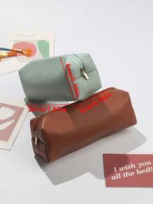 Foldable Portable PU Makeup Stationery Pencil Pen Storage Pouch - Single Piece - View 2