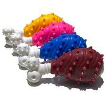 适合小型、中型和大型犬的狗玩具，宠物用品和礼物，用于清洁牙齿的幼犬出牙咀嚼玩具，鸡腿形狗咀嚼玩具，用于清洁狗牙齿的耐用咀嚼玩具