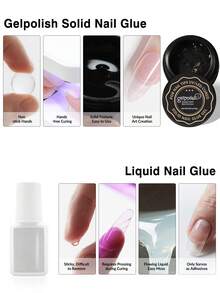 15g Super Nail Glue, Suitable For Fake Nails, Strong Bonding, Suitable For Press-On Acrylic Nails, Clear Hard Gel, 3D Nail Sculpture, UV Lamp Curing