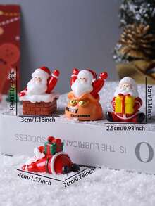 3pcs/4pcs/6pcs Holiday Christmas Decoration Set - Mini Santa Claus Sleigh & Reindeer Figurines, Red & Gold Push Cart Statues, Resin Made - Suitable For Tabletop Display And Holiday Gifts, Christmas Decor | Cute Reindeer Figurines | Resin Structure, Holiday Decorations, Christmas Decorations, Christmas Party
