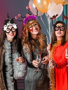 10Pcs Halloween Novelty Letter Ghost Spooky Little Devil Glasses Set, Funky Adjustable Eyewear With Playful Alphabet Ghost Charms, Cosplay Accessories For Halloween Parties Costume Contest Trick Or Treat, Perfect For Spooky Photo Booths Themed Events Festive Gatherings, Great Gift For Friends Family Colleagues Who Love Unique Fashion, Home Decor Room Decor Halloween Decor