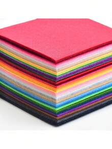 10/20/40Pcs Felt Fabric Sheets - 6 X 6 Inches, 1mm Thick DIY Craft Felt In 40 Random Colors - Ideal For Patchwork, School Projects And Decorations (15 X 15cm) - Multicolor - View 4