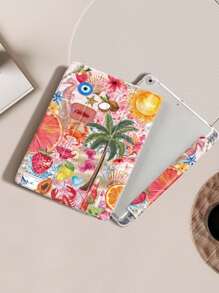 椰子、棕榈树、芙蓉花图案保护套，兼容 iPad (A16) 第 11 代 11 英寸 (2025)、Apple iPad Air 11 (2025)、iPad 第 10 代 10.9 英寸 (2022)，带 Apple Pencil 插槽、三折支架、自动唤醒/睡眠功能，是返校、情人节、节日送礼佳品。 - 彩色 - 查看 5