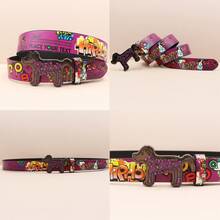 Halloween Decoration Goth Leopard Print Western Cowboy Belts For Women Luxury Designer Brand Diamond Bling Bling Belt Y2K Goth Girls Rhinestones Belts Men With Dog Shape Buckle Autumn-Winter Accessories,Suitable For Teens, Youth,Men,Casual, Outdoor, Athletic, Vacation, Graduation Gifts, Birthday, Daily Wear