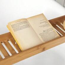 SoBuy 80cm Long - Beautiful Bamboo Bathtub Shelf Bathtub Board Bathtub Support Bath Bridge W X H X D Approx. 80x4.5x14.6cm FRG212-N - Brown - View 4