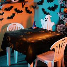 1/20 szt. obrusów z motywem Halloween, obrus z motywem dyni w stylu Horror, trwały, prostokątny obrus z poliestru, antypoślizgowy, do kuchni rodzinnych, na balkony i tarasy, dekoracja na imprezę Halloween - Wielokolorowe - Zobacz 9