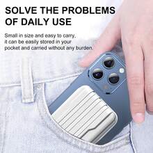 XBJ Pin dự phòng không dây từ tính nâng cấp sang trọng, Bộ sạc mini di động ngoài trời tiện dụng, Pin dự phòng 5000 MAh và 3 trong 1 để sạc điện thoại di động, Thích hợp để mang theo ngoài trời và du lịch đường dài, Thích hợp cho nhiều mẫu điện thoại di động Apple, Lựa chọn hoàn hảo làm quà tặng Thích hợp cho kỳ nghỉ hè Du lịch/Cắm trại ngoài trời và Bộ sạc dự phòng khẩn cấp rảnh tay Quà tặng cho gia đình, bạn bè, Bộ sạc di động sinh nhật - Pin dự phòng từ tính thông minh nâng cấp - Xem 5