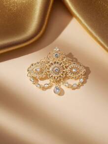 1set Morocco Belt & Crystal Brooch & Earring Set, Algerian Wedding Bridal Jewelry Gift