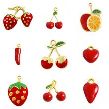 1pc/2pcs Luxury Delicate 304 Stainless Steel Electroplated Pendant Charms, Suitable For DIY Jewelry, Jewelry Making, Crafts - Ocean Life, Cherry, Flower Designs - Color - View 8