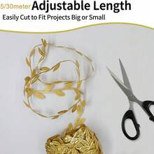 5/30meter Leaf Ribbon, Artificial Vines Foliage Rattan Leaves String Trim Ribbon Fake Plants, Flower Bouquet, For DIY Craft, Party , Home Decor, Wedding Decorations, Fall Decor, Autumn Decor, Room Decor, Kitchen Accessories, Dining Room, Bedroom Decor, Bathroom Accessories, Party Decorations, Halloween Decor, Christmas Decoration, New Year Decoration, Bride Holding Flower, Campus Decorations, Garden Accessories Outdoor