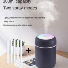 1pc 300ml USB Powered Colorful Mini Humidifier, Suitable For Home, Office And Car - Multiple Colors Available, Daily Humidification, Prevent Dryness - Multicolor - View 3