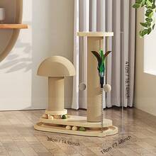 1件装木制互动猫玩具，自然风格四合一设计（含木球和旋转轨道），互动益智，适合猫咪居家玩耍 - 彩色 - 查看 2