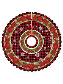 1 Piece Festive Christmas Tree Skirt, 36/48 Inch Polyester Holiday Ornaments, New Wavy Edge Design For Party & Home Decoration, Christmas Decorations. Room Decor