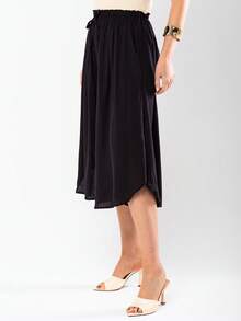 JIN SER Pentacurt Viscose Skirt Has Pocket - Black - View 6