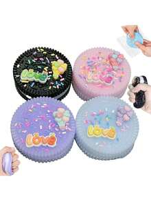 4 Pcs Cookie Squishies Fidget Toys Adults, Squeeze Toys Sticky Sensory Toys Stress Balls For Adults Fidgets Birthday Gifts Party Favors - Nhiều màu - Xem 7