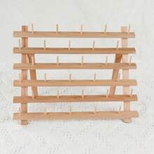 30/60 carretes Estante de madera para hilos, organizador de portahilos, almacenamiento de hilos, estante de almacenamiento de hilos para coser, acolchar, bordar, trenzar el cabello - Multicolor - Ver 11