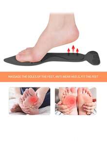 1 双女士 5D 缓震鞋垫，柔软、减震、吸湿排汗，舒适全长，适用于高跟鞋、运动鞋、休闲鞋，也是馈赠佳品。 - 黑色 - 查看 4