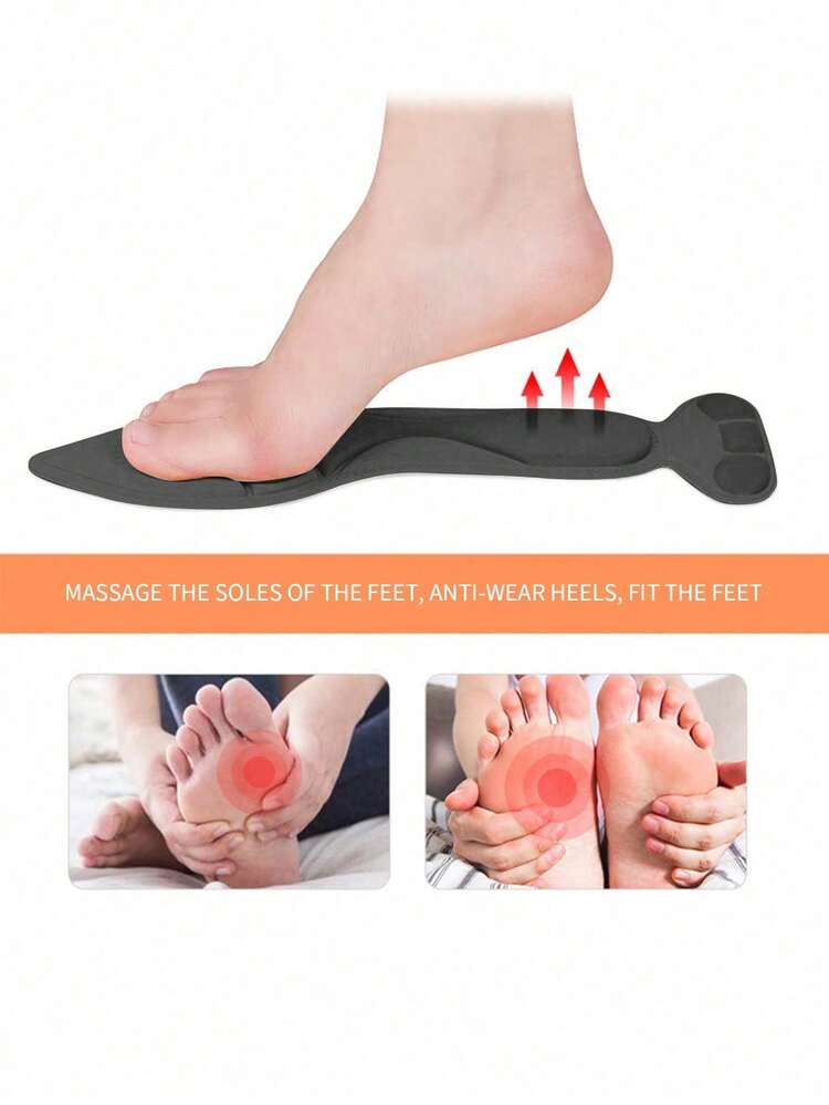 1 双女士 5D 缓震鞋垫，柔软、减震、吸湿排汗，舒适全长，适用于高跟鞋、运动鞋、休闲鞋，也是馈赠佳品。 - 黑色 - 查看 3