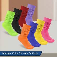 Witwot Slouch Socks Women Knit Knee High Boot Long Tube Scrunch Sock For Woman