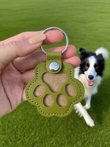 1pc Commemorative Leather Pet Hair Keepsake Bag - Multipurpose Portable Keychain, Suitable For Cats And Dogs, Pet Memorial Hair Storage Box