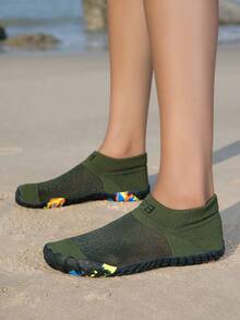 ZVB Barefoot-Friendly Water Shoes, Soft-Soled Women's Beach Shoes For Swimming, Diving, Fishing, Outdoor Quick-Drying Summer Sandals, Non-Slip & Breathable - 軍綠色 - 查看 3