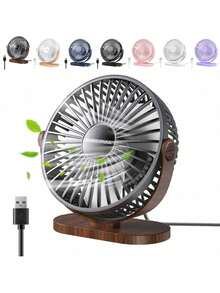 便携式 USB 冷却风扇，360° 可调，三速，超静音，适用于家庭、卧室、厨房、露营、旅行 - 彩色 - 查看 11
