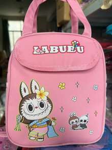 Sanrio 1 pieza Bolsa de almuerzo aislada con diseño de personaje lindo - Tela Oxford, lavable a mano, bolsa térmica rectangular para el almuerzo con cierre de cremallera - Diseños de Hello Kitty, Kuromi, Cinnamoroll, adecuada para la escuela, el trabajo, picnics. Bolsa de almuerzo de Kuromi, bolsa térmica de gran capacidad para transportar comidas, decoración del hogar, almacenamiento para fiestas y Navidad