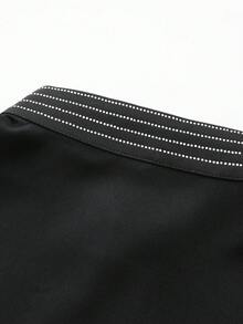 穆斯林男士长袍，长袖，立领，热钻，时尚沙特阿拉伯宽松男士长袍，伊斯兰宽松正装长袍 - 黑色 - 查看 7