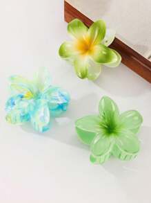 مشبك شعر 1 قطعة مزين بزهرة الفرانجيباني متعددة الألوان، مناسب للرحلات البحرية، الإطلالات اليومية، هدايا إكسسوارات الشعر، مشابك شعر أنيقة، أغراض المدرسة والجامعة، إكسسوارات الخريف والشتاء للإطلالات في العطلات للمرأة