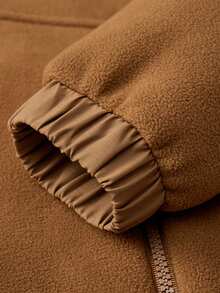 Men's Casual Hooded Fleece Jacket With Thickened Warm Thermal Lined, Zippered Pockets, Windproof Cuffs, Providing Warmth And Comfort.