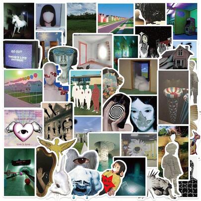 50PCS Acidic Dream Core Aesthetics Graffiti Fun Stickers Aesthetic Decorative Water Bottles, Safety Hats, Luggage, Bicycles, Skateboards