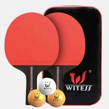 Long Handle Table Tennis Racket Set - With Storage Bag And 3 Ping Pong Balls, Portable Table Tennis Racket Set, Premium Table Tennis Player Set For Indoor And Outdoor Play - 2 Long-handled Rackets With 3 Balls and Storage Bag - View 10