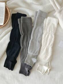 1/2/3/6 双装女士仿貂绒保暖腿套，毛绒足套腿套，秋冬季加厚多功能腿套，Y2K风格，蓬松舒适