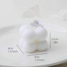 1 件 150 克白色立方体蜡烛，创意手工马卡龙香薰蜡烛，可爱泡泡家居装饰场景摄影道具，适合节日庆祝和派对装饰，女孩卧室装饰，礼物 - 白色 - 查看 5