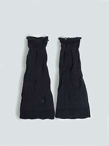 polve Subculture Gray, White, Black Leg Warmers Ripped Baggy Millennium Babe White Leg Warmers, Y2K Style Thick Slouch Leg Warmers For Women, Spring/Summer