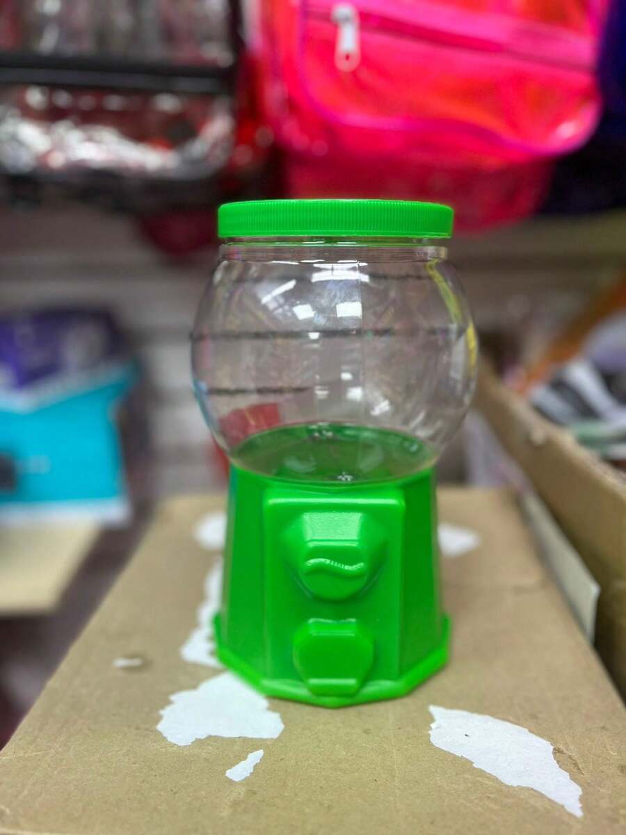 Chiclera sin mecanismo/Centro de mesa/Dulcero/Alcancia/Bebida, recipiente multifuncional, ideal para mesas de fiestas, almacenar dulces o monedas, diseño atractivo y variado uso. - Verde - Ver 1