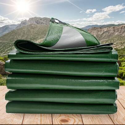 [Lona resistente] 1 pieza. Lona verde resistente - Durable, impermeable, a prueba de viento y resistente al desgarro - Una cubierta protectora multiusos adecuada para campamentos, techos, patios, piscinas, barcos y cocheras. Un regalo ideal para Navidad y Año Nuevo.