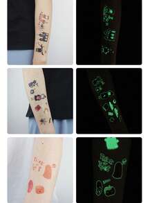 Süße rosa Einhorn Temporäre Aufkleber, Cartoon Fantasy Einhorn Design, geeignet für Partys, Strandreisen und Sommerfestivals - und nicht-irritierende Körperkunst Aufkleber | Leuchtende und wasserfeste Cartoon Meereslebewesen | Geburtstags-Party, Ozean Meerjungfrau Aufkleber Geburtstags-Party Geschenke, Strandaktivitäten und Weihnachtsstrümpfe ideal für Geburtstags-Party Dekoration