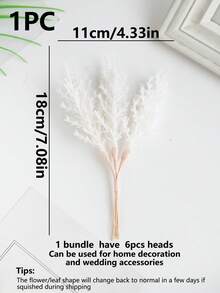 1/3/5/200PCS (6pcs Head) Autumn Decoration Mini Cedar Artificial Flowers Lavender Bouquets Silk Christmas Decoration Pine Needles Fake Plants Mini Tree Branch Birthday Party Decorations Wedding Flower Baskets Bride Holding Flowers Home Furnishings Dining Rooms Bedrooms Windowsills Vases For Decorations Outdoor Gardens Start Of School Season - White - View 2