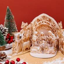 1pc Classic Nativity Of Jesus Scene 3D Greeting Card, Home And Party Atmosphere Decorative Items,Birthday Card, Wedding Gift Card, Surprise Gift For Friends, Gift For Mother, Gift For Parents, Suitable For All Kinds Of Festival, Celebration & Parties