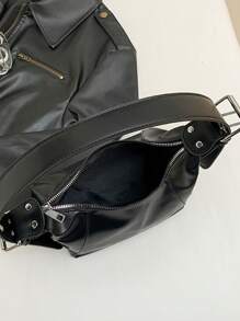 复古时尚小众设计皮革拉链单肩包