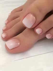 24 件短杏仁形、长棺材形、短方形、渐变杏仁色人造指甲，带推杆和凝胶按压指甲，美甲用品，美甲 - 彩色 - 查看 15