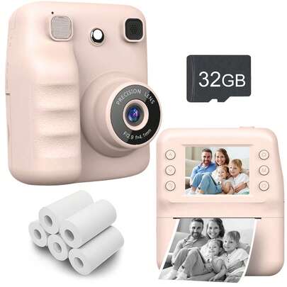Thermal Print Camera - Ideal For Christmas & Birthday Gifts, Rechargeable Lithium Battery, USB Charging, Perfect For Pets And Holiday Memories, Holiday Photo Gift|Pet Photography|USB Rechargeable Camera.Halloween, Christmas, Thanksgiving Day