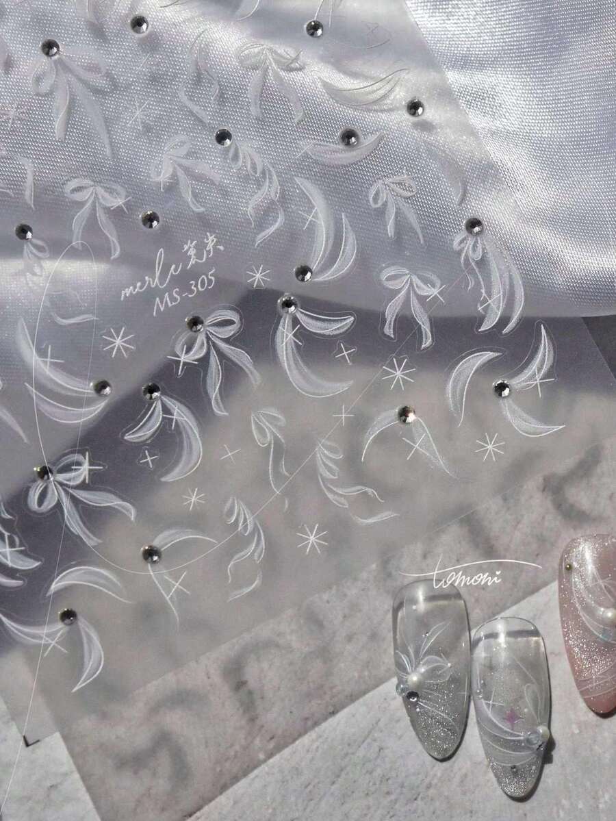 秋季新款 1 件 5D 指甲贴梦幻蓝紫珍珠蝴蝶和玫瑰花朵蝴蝶结指甲贴贝壳灯设计粘性贴纸美甲装饰花朵指甲贴 5D 浮雕百合花指甲贴纸芙蓉自粘花卉指甲贴花金色花朵指甲饰物度假指甲设计 1 件 5D 指甲贴 - 彩色 - 查看 1