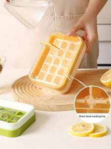 1 pezzo Vassoio per cubetti di ghiaccio da 15 griglie, stampo per ghiaccio senza apertura, tipo a pressione con coperchio, completamente sigillato, pulito e igienico, adatto per uso in cucina e ristorante, stampo per gelato, vassoio per ghiaccio