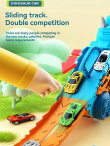 3-In-1 Dinosaur Transformation Swallowing Triceratops Engineering Transport Vehicle, Indoor/Outdoor, Foldable Storage, Track Sliding, Parent-Child Interaction, Educational Toy For 3-12 Years Old Boys And Girls, Christmas Gift (Model And Color Random) - Multicolor - View 7