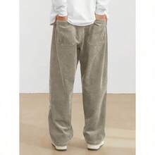 Men's Solid Color Casual Everyday Trousers Men's Streetwear Pants, Boy Friend Gifts, Back To School - 駝色 - 查看 2